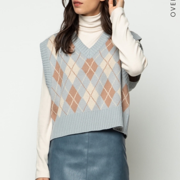 Oak & Fort Argyle Sweater Vest - Picture 2 of 4